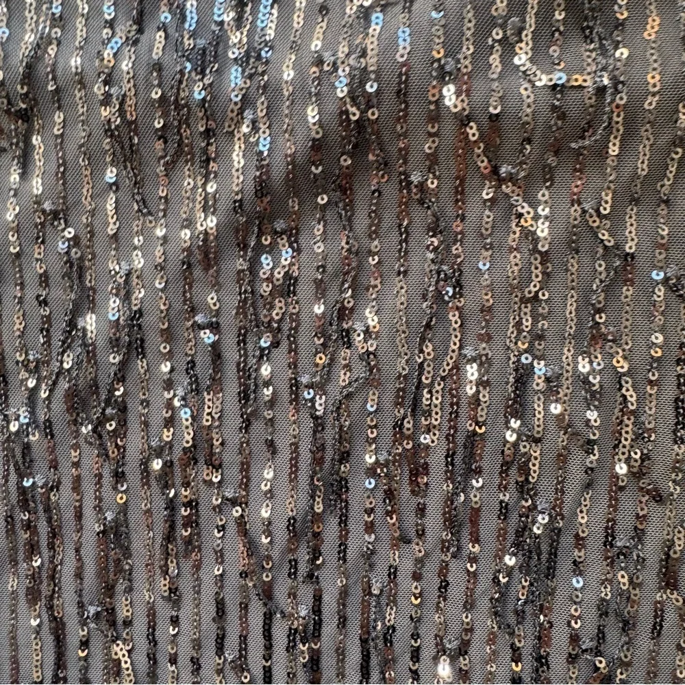 Wild Fable Black Strapless Sequin Fringe Dress